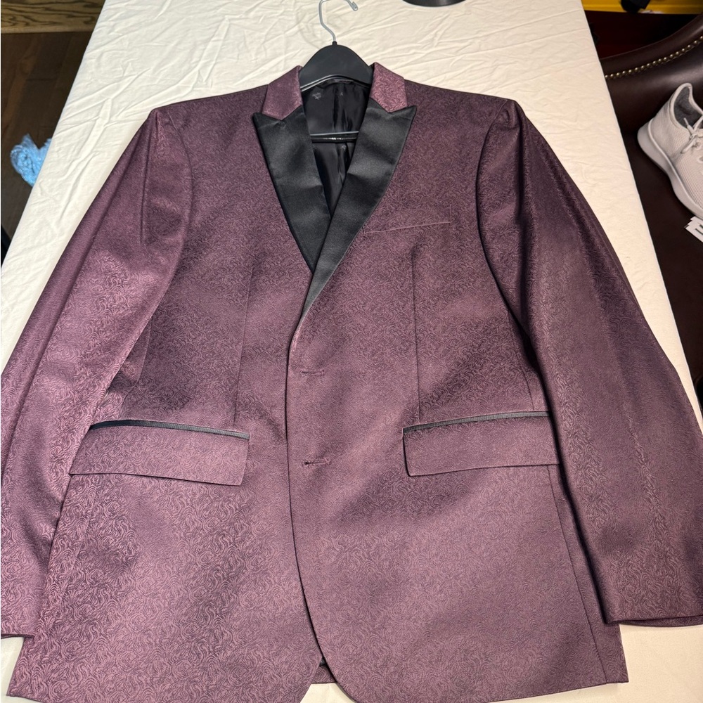 Macy's Rich Burgundy Tuxedo Blazer